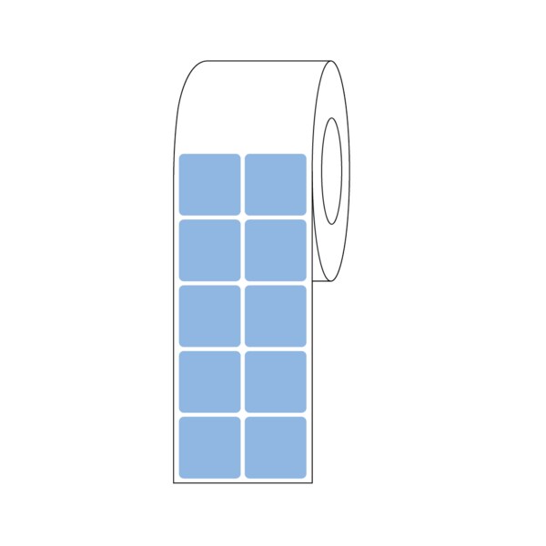 Thermal Transfer Slide Label, 15/16" x 15/16", 2 Across Blue
